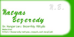 matyas bezeredy business card